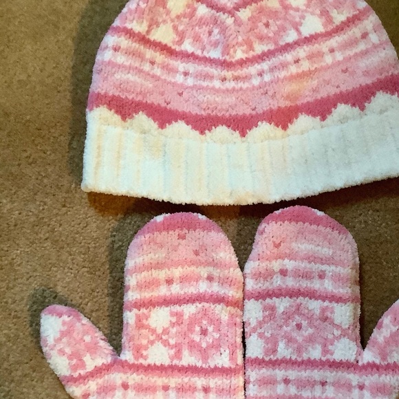 COPY - J Jill Beanie Hat & Mitten Set Pink One Size New - Picture 5 of 5